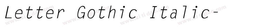 Letter Gothic Italic字体转换